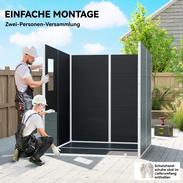 Tuinhuisje 2,89 M², Berging Met Houtlook 3 Ramen Dubbele Deur Ventilatie Vloer Slot, 182 X 182 X 196 Cm