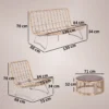 Tuinmeubelset 4 delig Polyrattan Lounge Set Met Tweezitter 2 Stoelen Glazen Tafel Brede & Diepe Zit Dikke Kussens