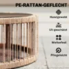 Tuinmeubelset 4 delig Polyrattan Lounge Set Met Tweezitter 2 Stoelen Glazen Tafel Brede & Diepe Zit Dikke Kussens