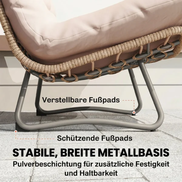 Tuinmeubelset 4 delig Polyrattan Lounge Set Met Tweezitter 2 Stoelen Glazen Tafel Brede & Diepe Zit Dikke Kussens