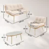 Tuinmeubelset 4 delig Polyrattan Lounge set Met Tweezitter 2 Stoelen Tafel Diepe Zit Dikke Kussens
