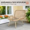 Tuinmeubelset 4 delig Polyrattan Lounge set Met Tweezitter 2 Stoelen Tafel Diepe Zit Dikke Kussens