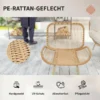 Tuinmeubelset 4 delig Polyrattan Lounge set Met Tweezitter 2 Stoelen Tafel Diepe Zit Dikke Kussens