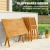 Tuinmeubelset FSC Hout Zitgroep 5 delig Opklapbare Tafel Met 4 Opklapstoelen Lamellendesign