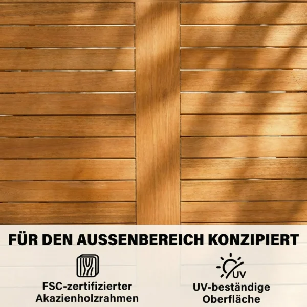 Tuinmeubelset FSC Hout Zitgroep 5 delig Opklapbare Tafel Met 4 Opklapstoelen Lamellendesign