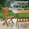 Tuinmeubelset FSC Hout Zitgroep 5 delig Opklapbare Tafel Met 4 Opklapstoelen Lamellendesign