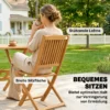 Tuinmeubelset FSC Hout Zitgroep 5 delig Opklapbare Tafel Met 4 Opklapstoelen Lamellendesign
