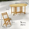 Tuinmeubelset FSC Hout Zitgroep 7 delig Opklapbare Tafel Met 6 Opklapstoelen Parasolgat Lamellendesign
