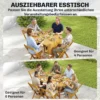 Tuinmeubelset FSC Hout Zitgroep 7 delig Opklapbare Tafel Met 6 Opklapstoelen Parasolgat Lamellendesign