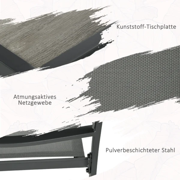Tuinmeubelset Tuinzitgroep, 1 Tafel, 6 Stoelen, 150 X 87 X 72 Cm, Grijs