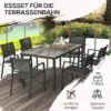 Tuinmeubelset Tuinzitgroep, 1 Tafel, 6 Stoelen, 150 X 87 X 72 Cm, Grijs