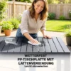 Tuinmeubelset Zitgroep 5 delig Brede Tafel Met 4 Stapelstoelen Lameldesign Voor 4 Personen Donkergrijs