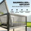 Tuinmeubelset Zitgroep 5 delig Glazen Tafel Met 4 Ademende Stoelen Inklapbaar Rugleuning Touwvlechtwerk