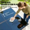 Tuinmeubelset Zitgroep 5 delig Glazen Tafel Met 4 Ademende Stoelen Inklapbaar Rugleuning Touwvlechtwerk