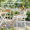 Tuinmeubelset Zitgroep 7 delig Tafel Met 6 Stapelbare Stoelen Houtlook Aluminiumframe Teak