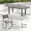 Tuinmeubelset Zitgroep 7 delig Uitschuifbare Tafel Met 6 Stoelen Houtlook Lameldesign Aluminiumframe