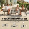 Tuinmeubelset Zitgroep Voor 4 Personen Ademende Tuinlounge Met 2 zitsbank 2 Stoelen Metalen Tafel Voetkussens