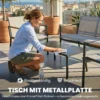 Tuinmeubelset Zitgroep Voor 4 Personen Ademende Tuinlounge Met 2 zitsbank 2 Stoelen Metalen Tafel Voetkussens