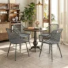 Tuinstoel 4 delige Set UV bestendige Tuinstoelen Van Kunststof Met Armleuning Rugleuning 56 X 51 X 84 Cm Donkergrijs