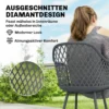 Tuinstoel 4 delige Set UV bestendige Tuinstoelen Van Kunststof Met Armleuning Rugleuning 56 X 51 X 84 Cm Donkergrijs