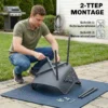 Tuinstoel 4 delige Set UV bestendige Tuinstoelen Van Kunststof Met Armleuning Rugleuning 56 X 51 X 84 Cm Donkergrijs