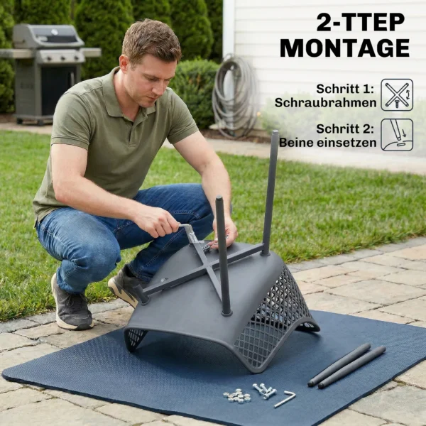 Tuinstoel 4 delige Set UV bestendige Tuinstoelen Van Kunststof Met Armleuning Rugleuning 56 X 51 X 84 Cm Donkergrijs