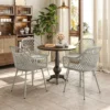 Tuinstoel 4 delige Set UV bestendige Tuinstoelen Van Kunststof Met Armleuning Rugleuning 56 X 51 X 84 Cm Grijs