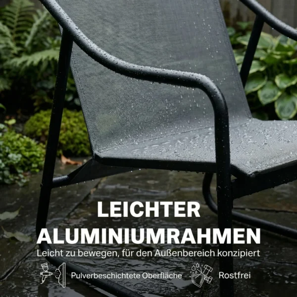 Tuinstoel Met Afneembaar Zitkussen Tuin Loungestoel Met Armleuning, Tot 120 Kg Belastbaar Donkergrijs