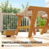 Tuinstoel Met Voetenbankje 2 delig FSC Acaciahout Outdoor Loungestoel Met Rattan zitting Boho stijl Verstelbare Voeten