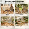 Tuinstoelen 2 Stuks FSC Klapstoel Met Ademende Zitting Aangename Zithoogte Van Massief Hout & Polyrattan