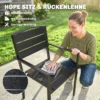 Tuinstoelen 4 delige Set Stapelbare Terrasstoelen Met Lamellenontwerp Armleuningen 52 X 51 X 90 Cm Zwart