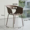 Tuinstoelen Set Van 4 Ergonomisch Balkonstoelen Met Uitsnijdingsontwerp Armleuning Weerbestendig Roestbestendig Koffie
