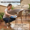 Tuinstoelen Set Van 4 Ergonomisch Balkonstoelen Met Uitsnijdingsontwerp Armleuning Weerbestendig Roestbestendig Koffie