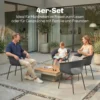 Tuinstoelen Set Van 4 Ergonomisch Balkonstoelen Met Uitsnijontwerp Armleuning Weerbestendig Roestbestendig Donkergrijs