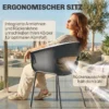 Tuinstoelen Set Van 4 Ergonomisch Balkonstoelen Met Uitsnijontwerp Armleuning Weerbestendig Roestbestendig Donkergrijs