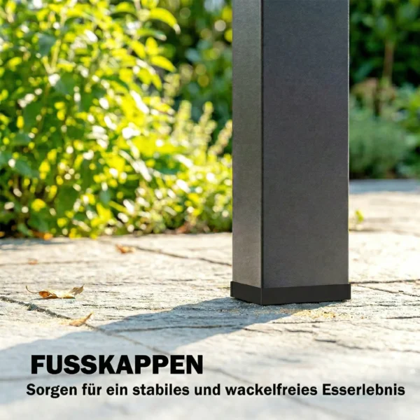 Tuintafel, Eettafel Voor 6 Personen, Balkontafel Met Metalen Frame, WPC Lamellentafelblad, 155 X 88 X 72 Cm, Bruin