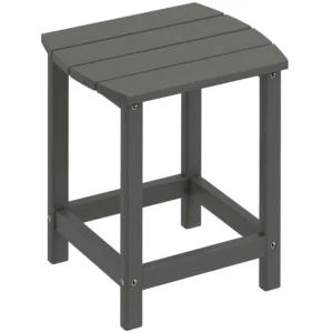 Tuintafel, Weerbestendige Balkontafel Gemaakt Van HDPE, Eettafel Buitencampingtafel Voor Tuin Terras Balkon 48x37x46 Cm Grijs
