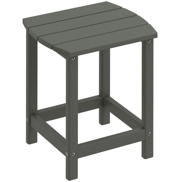 Tuintafel, Weerbestendige Balkontafel Gemaakt Van HDPE, Eettafel Buitencampingtafel Voor Tuin Terras Balkon 48x37x46 Cm Grijs