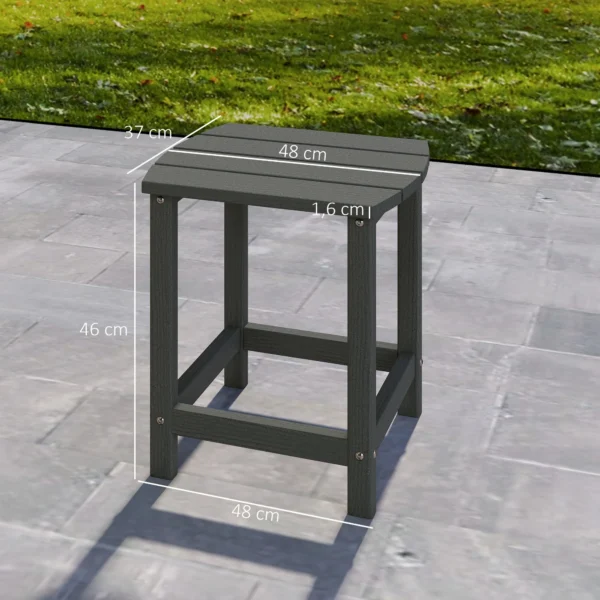 Tuintafel, Weerbestendige Balkontafel Gemaakt Van HDPE, Eettafel Buitencampingtafel Voor Tuin Terras Balkon 48x37x46 Cm Grijs