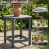 Tuintafel, Weerbestendige Balkontafel Gemaakt Van HDPE, Eettafel Buitencampingtafel Voor Tuin Terras Balkon 48x37x46 Cm Grijs