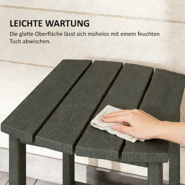 Tuintafel, Weerbestendige Balkontafel Gemaakt Van HDPE, Eettafel Buitencampingtafel Voor Tuin Terras Balkon 48x37x46 Cm Grijs