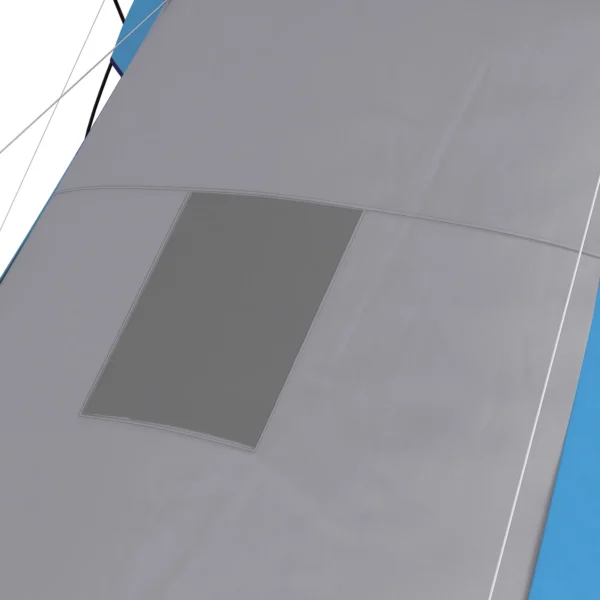 Tunneltent, 2000mm Waterafstotend Kampeertent Voor 4 6 Personen, Met 2 Slaapkamers Woonruimte Draagtas Grijs+Blauw