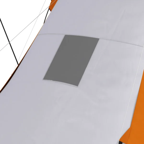 Tunneltent, 2000mm Waterafstotend Kampeertent Voor 4 6 Personen, Met 2 Slaapkamers Woonruimte Draagtas Grijs+Oranje