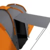 Tunneltent, 2000mm Waterafstotend Kampeertent Voor 4 6 Personen, Met 2 Slaapkamers Woonruimte Draagtas Grijs+Oranje