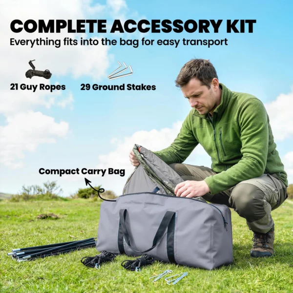 Tunneltent 4 Personen Familietent Met 2 Slaapcabines Voortent 4 Ramen Grondzeil Sta Hoogte 3000 Mm Waterkolom