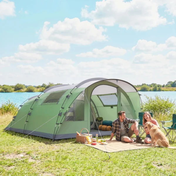Tunneltent 4 Personen Familietent Met 2 Slaapcabines Voortent 4 Ramen Grondzeil Sta Hoogte 3000 Mm Waterkolom