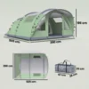 Tunneltent 4 Personen Familietent Met 2 Slaapcabines Voortent 4 Ramen Grondzeil Sta Hoogte 3000 Mm Waterkolom
