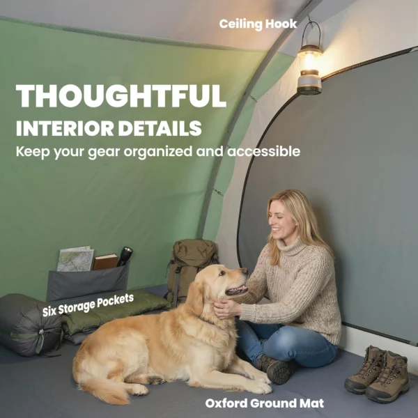 Tunneltent 4 Personen Familietent Met 2 Slaapcabines Voortent 4 Ramen Grondzeil Sta Hoogte 3000 Mm Waterkolom