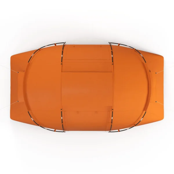 Tunneltent Voor 4 6 Personen, Kampeertent Met Deur, Grondzeil, 2000mm Waterdicht Oranje