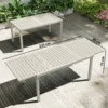 Uitschuifbare Tuintafel 150/225 X 85 Cm Aluminium Eettafel Voor 6 8 Personen, Rechthoekig Lamellenlook